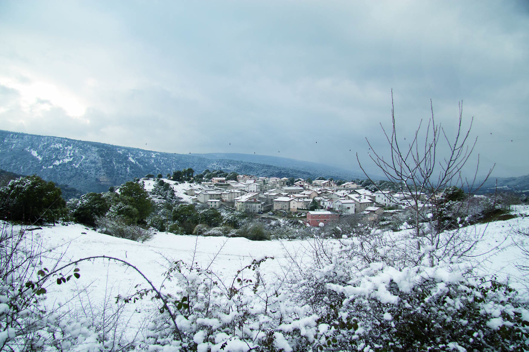 La localidad de Artaza nevada. Foto facilitada por la editorial.