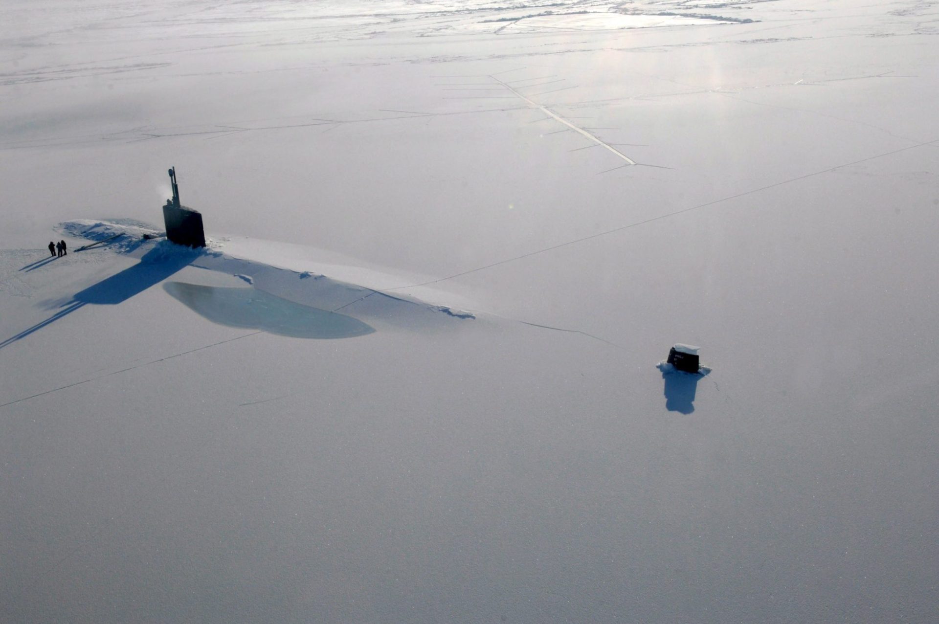 Un submarino estadounidense en el Ártico.
