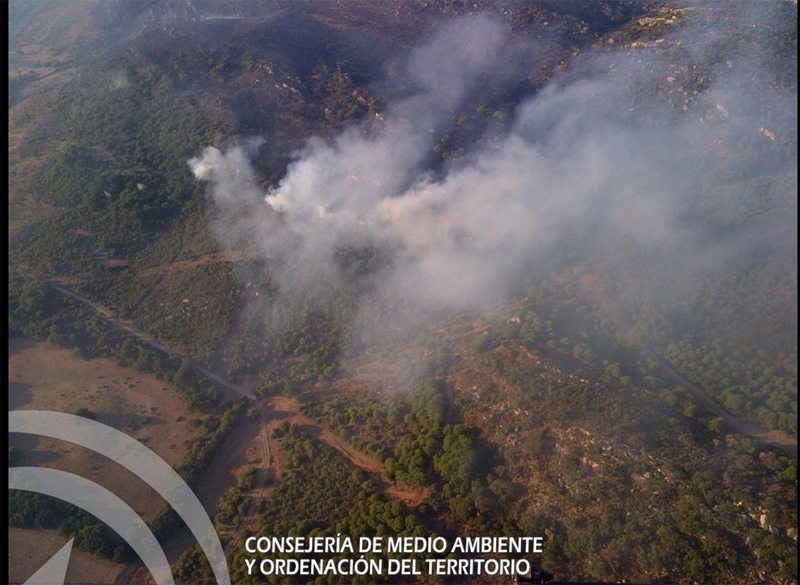 foto aérea del incendio de San Roque