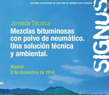 La utilización de polvo de caucho de neumáticos fuera de uso (NFU) para su empleo en la construcción de carreteras más respetuosas con el medio ambiente, será una de las cuestiones que se abordará mañana en la jornada "Mezclas bituminosas con polvo de neumático. Una solución técnica y ambiental".