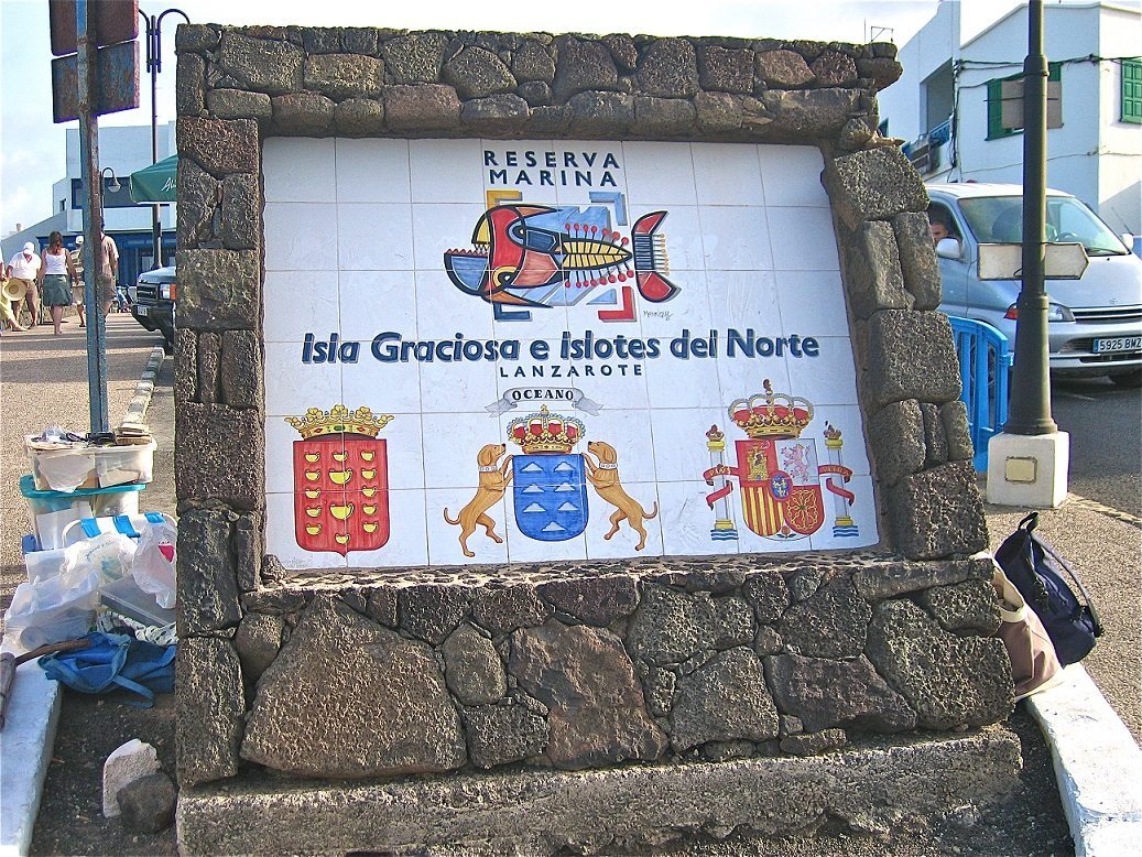 Cartel de la Reserva Marina (Órzola - Lanzarote)