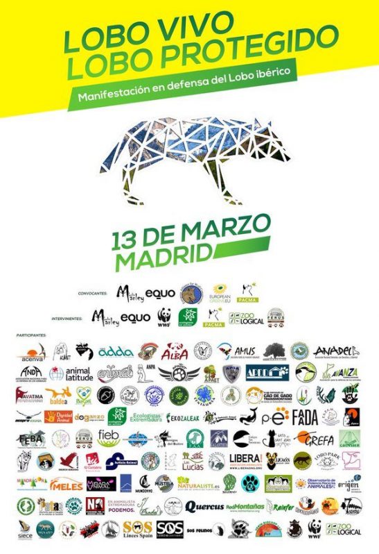 Cartel de la manifestación a favor del Lobo