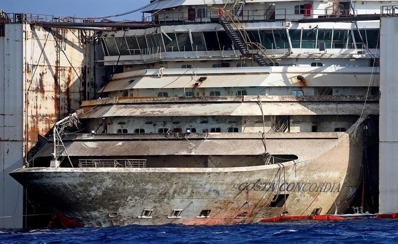 El Costa Concordia, el crucero que naufragó en 2012 frente a la Isla de Giglio