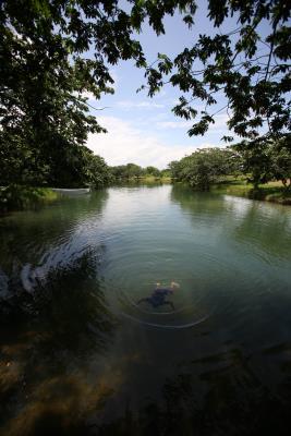 Laguna del Parque Humedales del Ozama en Santo Domingo.