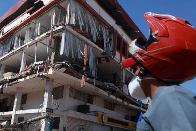 El centro comercial colapsado en Tarqui, en Manta, (Ecuador), donde murieron 92 personas. 