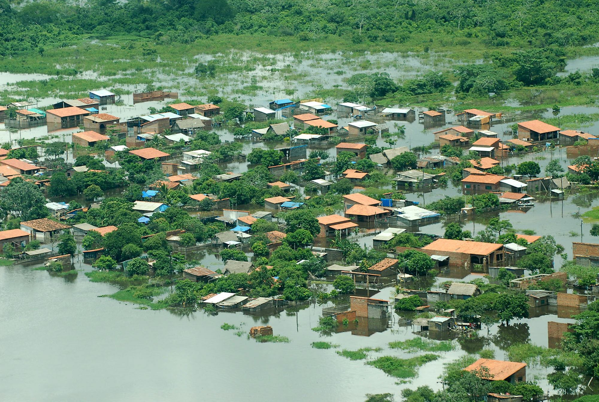 Inundaciones causadas por el fenómeno climático de "El Niño" en 2007 en Bolivia.