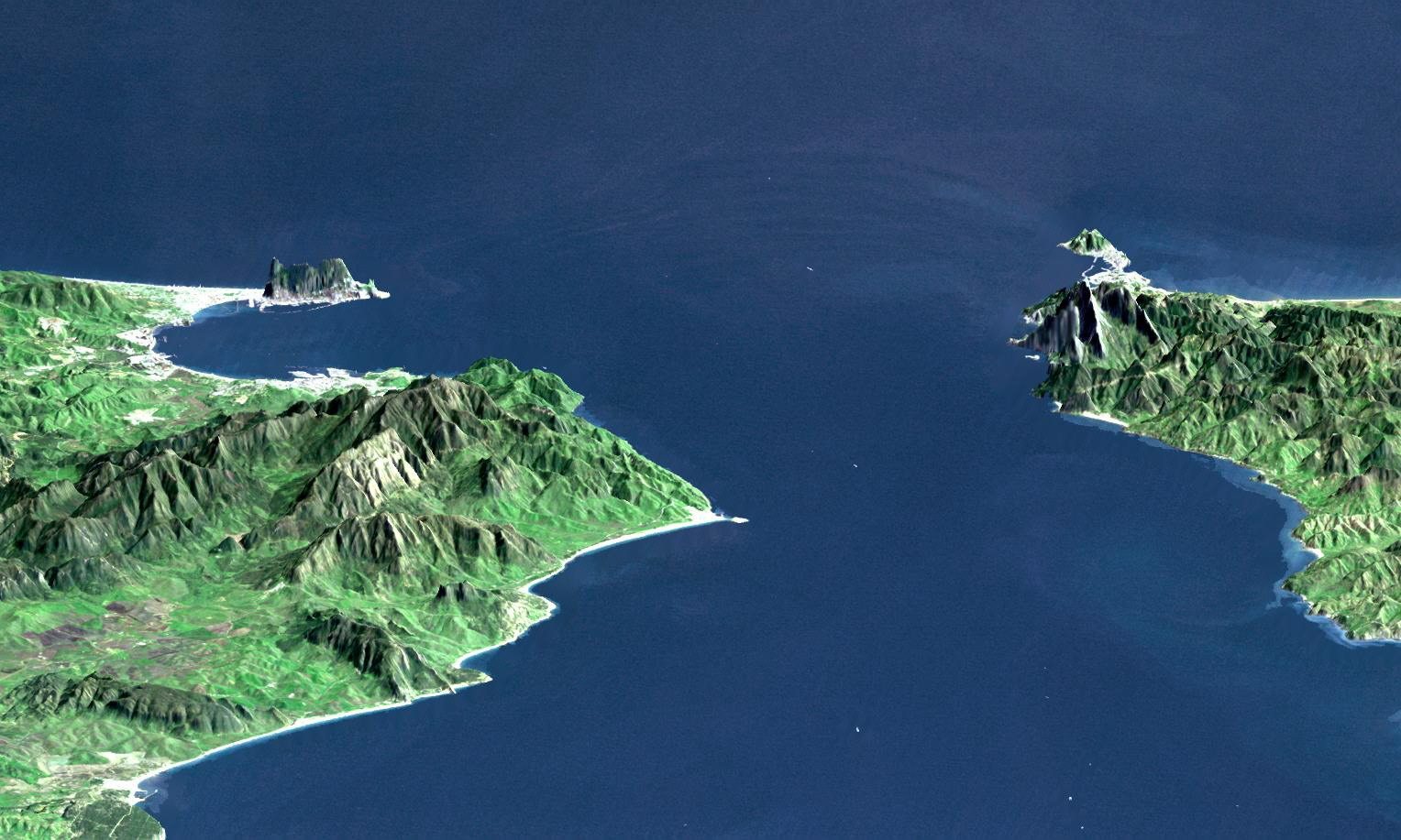 Imagen de la NASA que muestra el peñón de Gibraltar y Tarifa en España y el norte de África