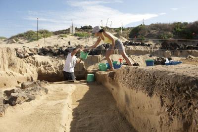 Fotografía de archivo del yacimiento arqueológico de Isla de Lobos, en Fuerteventura (Canarias).