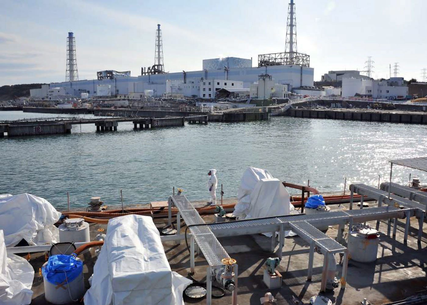Puerto de la nuclear de Fukushima.
