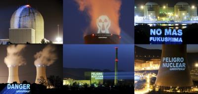 Protesta de Greenpeace en Garoña al mes del accidente de Fukushima.