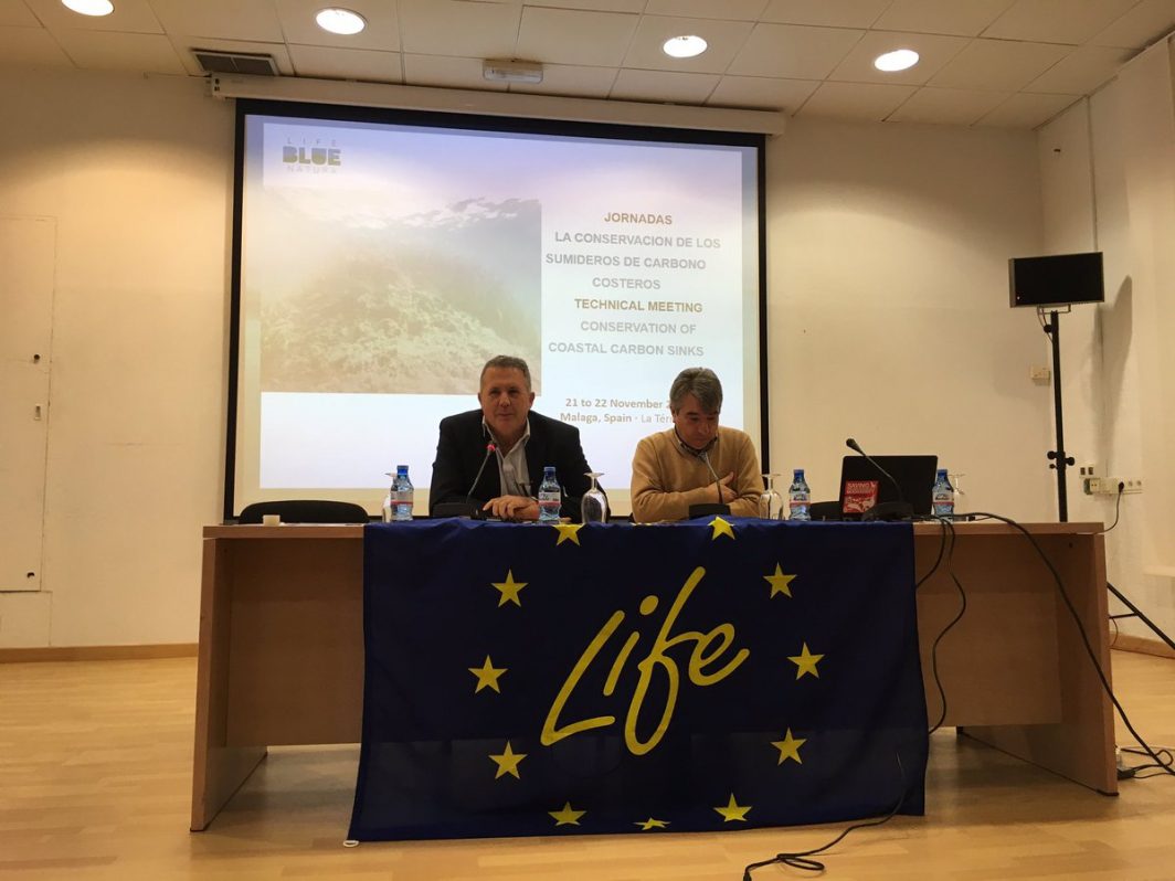 Inauguración jornadas de carbono azul por @madridrojojavi y A. Troya @AndaluciaCMAYOT @lifebluenatura