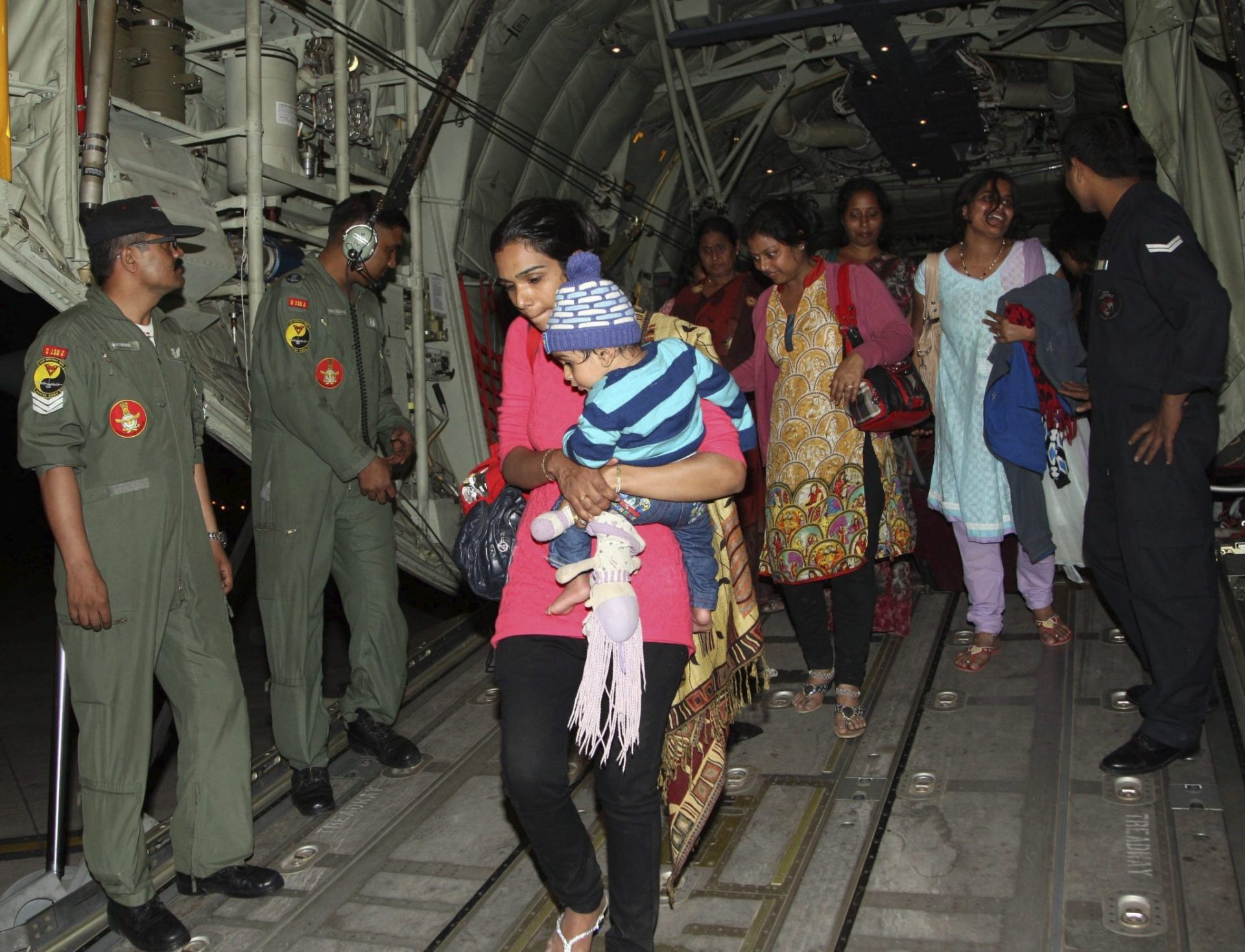 Evacuados del Tíbet a Nueva Delhi.