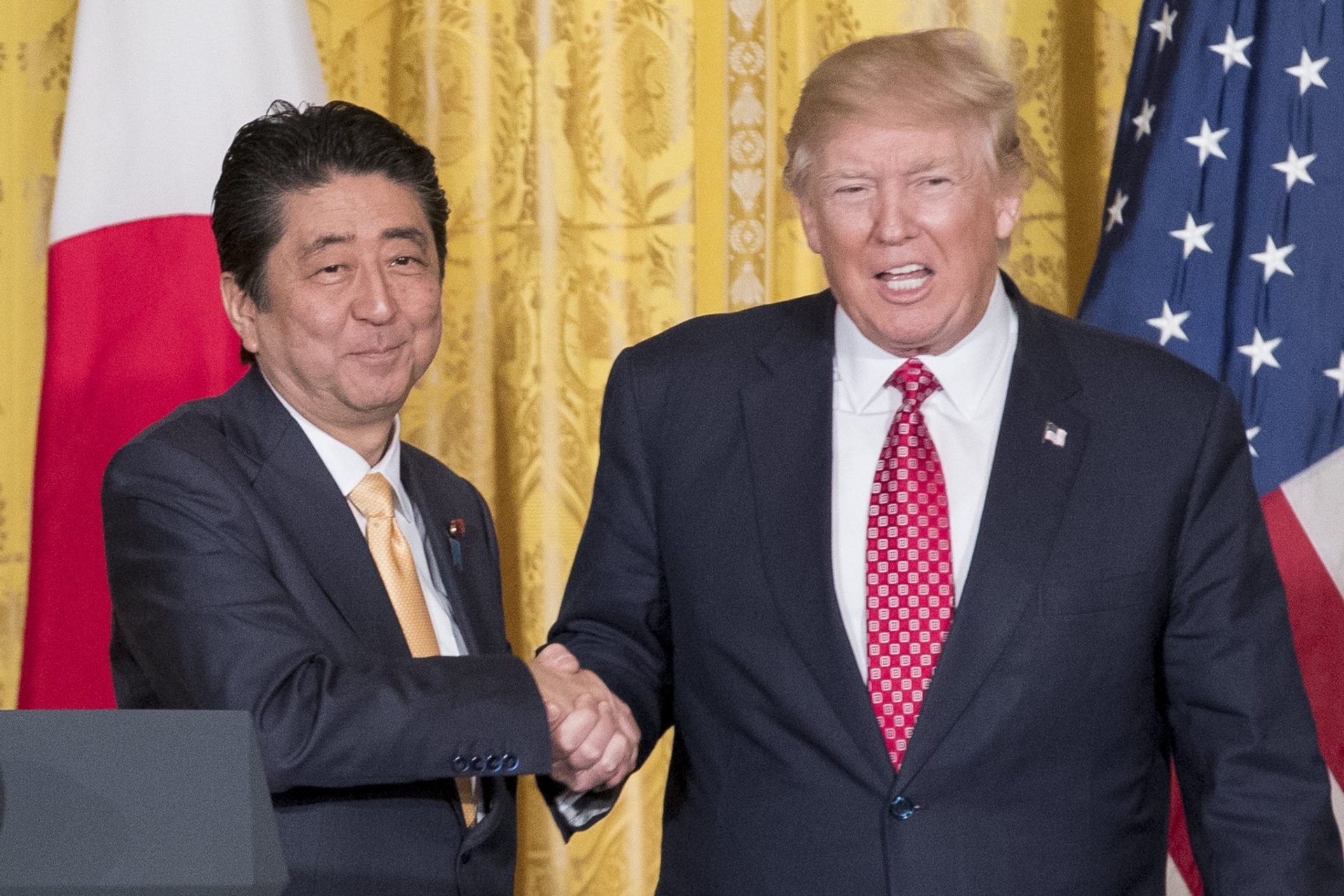 Trump y Shinzo Abe en la Casa Blanca en febrero pasado.