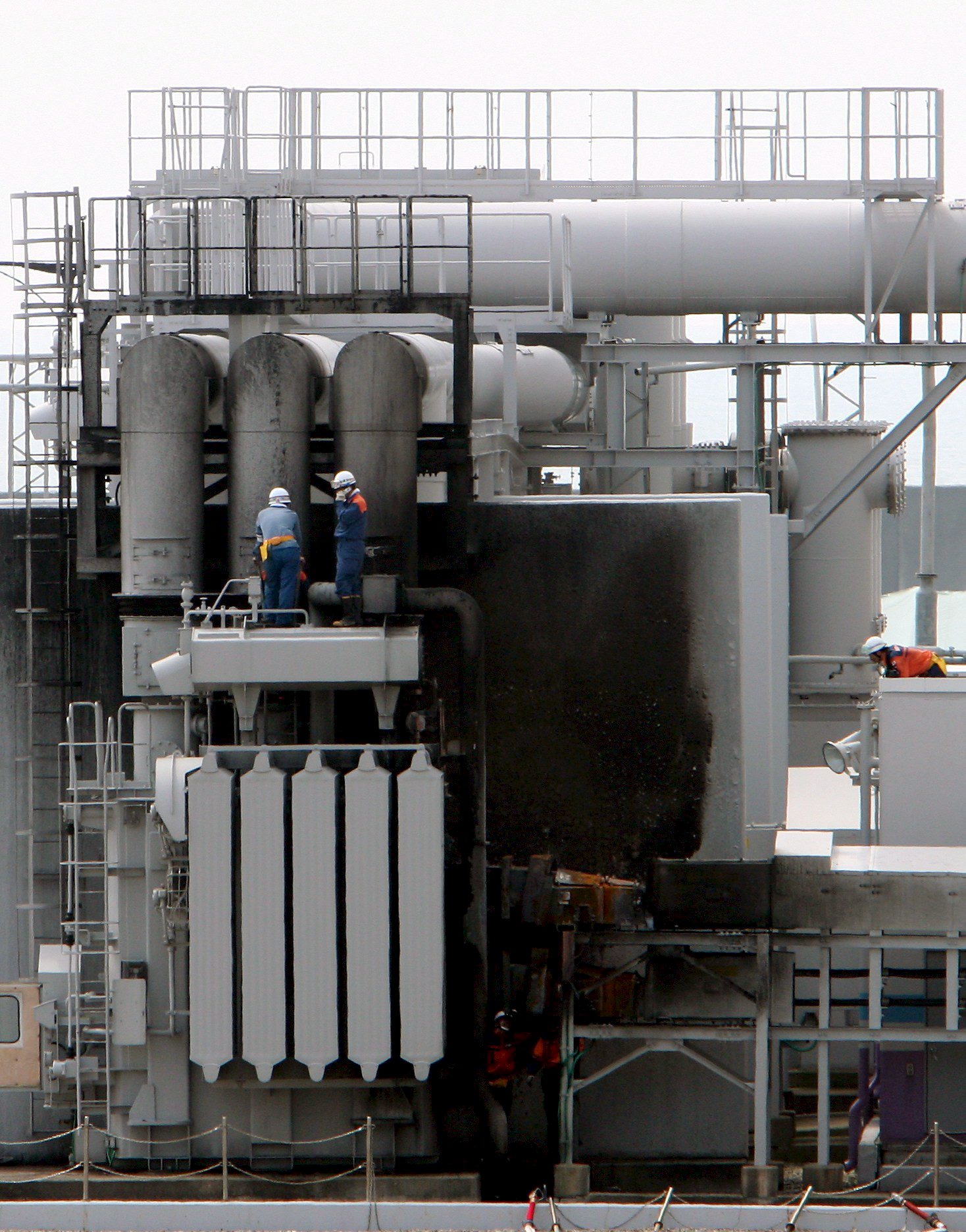 Transformador eléctrico de una central nuclear japonesa.