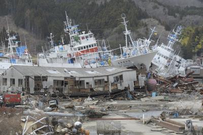 La ciudad de Miyako, en la prefectura de Iwate (Japón), devastada el 11 de abril de 2011 tras el paso del seísmo y tsunami que azotaron la isla.