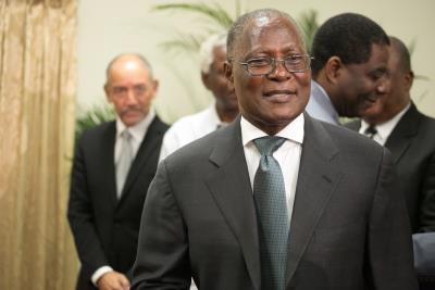 Jocelerme Privert, presidente interino desde febrero de este año.