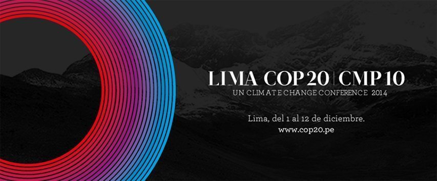 Cartel anunciador de la reunión del Cop20 en Lima. 