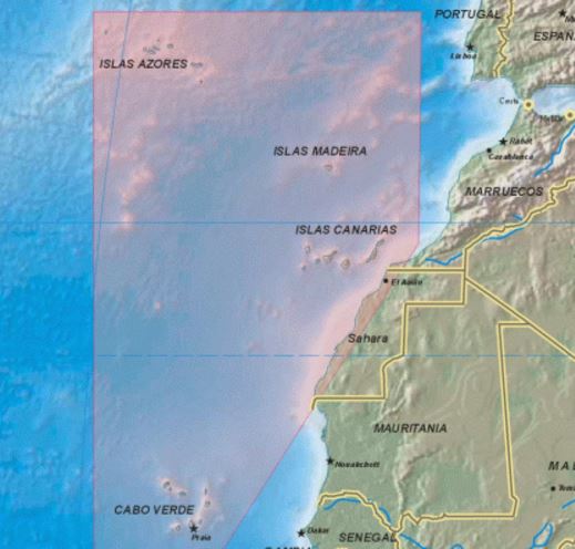 Mapa de la Macaronesia, que engloba a un conjunto de archipiélagos del Atlántico: Azores y Madeira (Portugal), las Islas Canarias así como Cabo Verde.