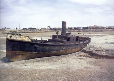 Foto de 2008 de los efectos de la desertización del Mar de Aral. 
