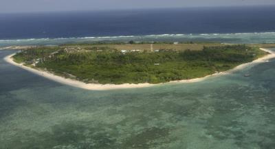 Vista aérea de la isla Pagasa, una de las islas perteneciente al archipiélago Spratly, en el Mar de China. 