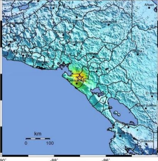 Terremoto de 6,1 grados sacude Nicaragua.EFE