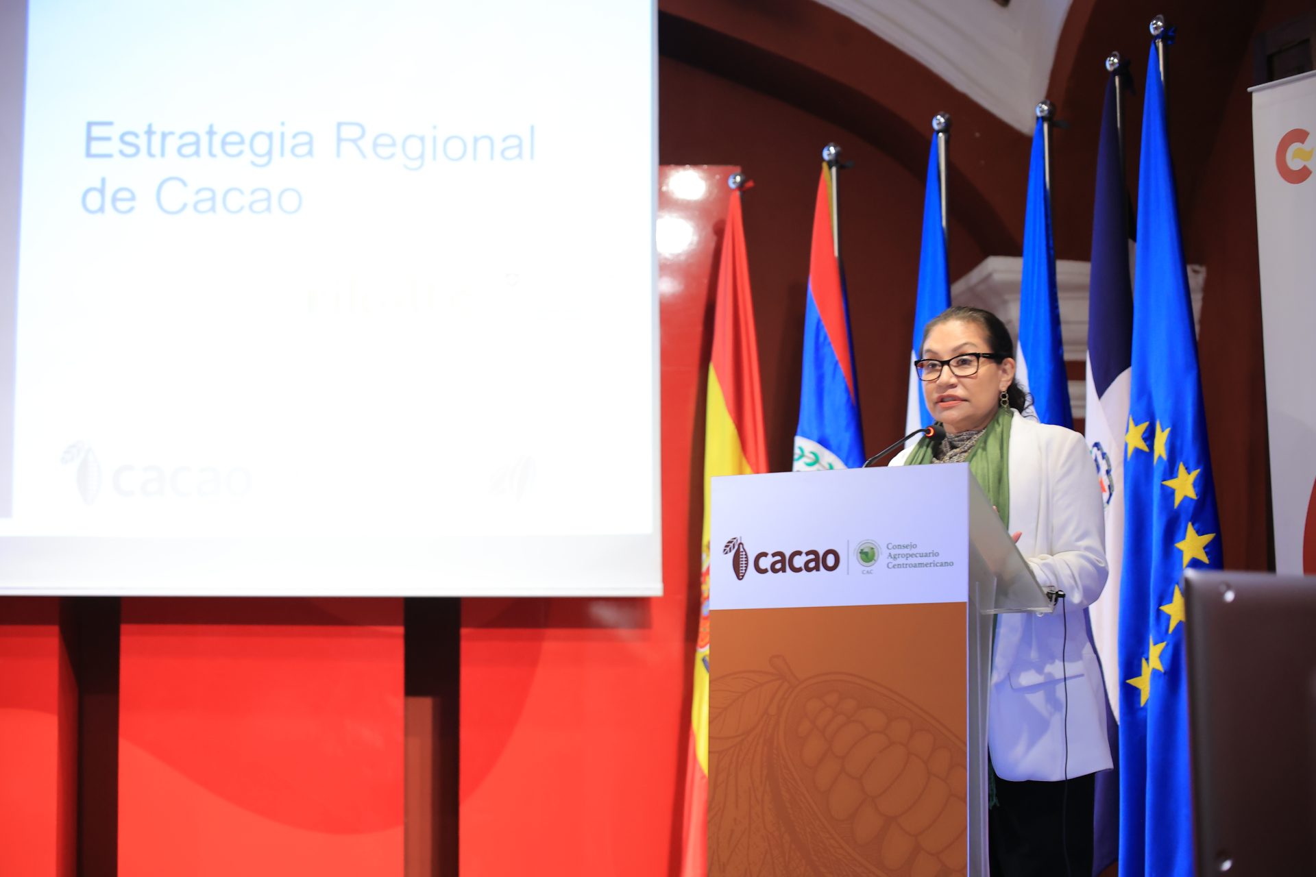 Presentación de la Estrategia Regional del Cacao al Consejo Agropecuario Centroamericano (CAC), en el marco del Salón del cacao y chocolate región SICA. Crédito de Fotos: Ministerio de Agricultura y Ganadería Guatemala (MAGA)