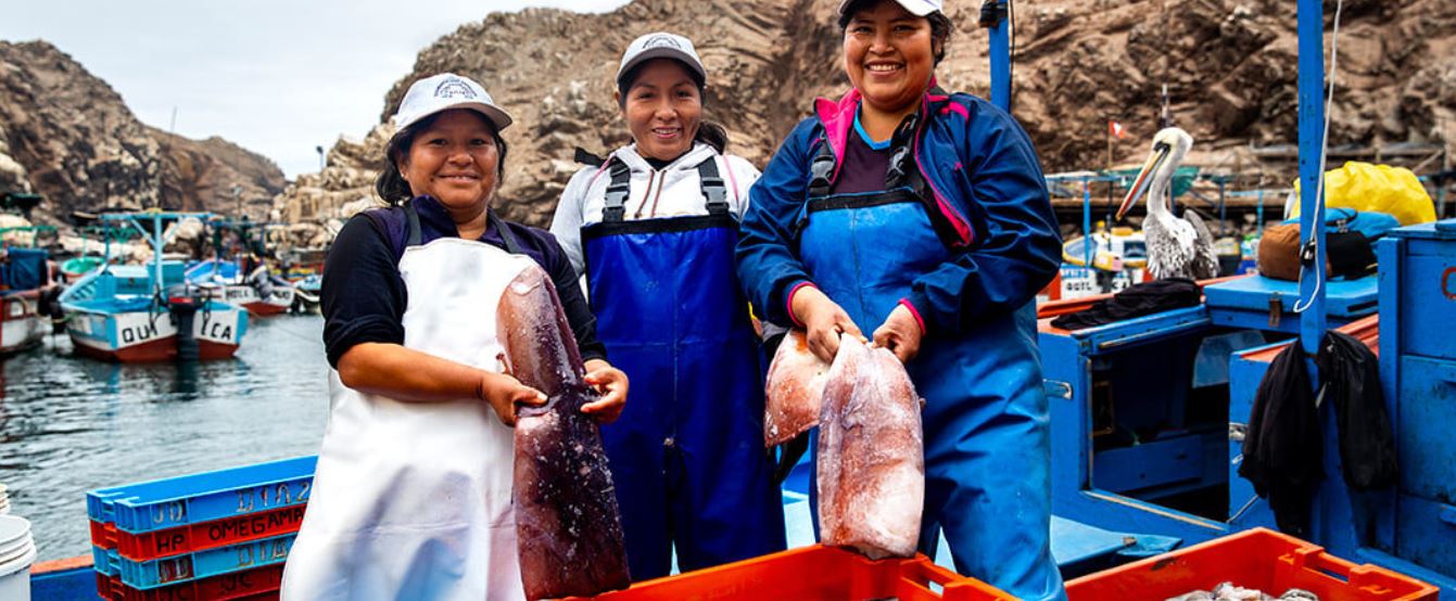 * Imagen principal: Mujeres de la Asociación Mujeres Emprendedoras de Quilca descargando el pescado. Foto: WWF