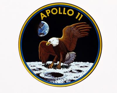 El águila calva en el emblema oficial de la misión Apolo 11, la primera misión estadounidense que se posó en la luna en junio de 1969. EFE/NASA