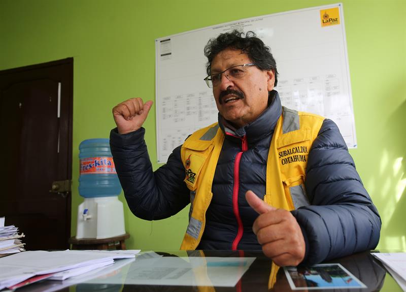 Freddy Mercado, subalcalde de Cotahuma, donde las cooperativas organizan el agua. 