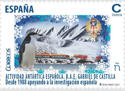 Sello de Correos conmemorativo del 30 aniversario de la Campaña Antártida del Ejército. 