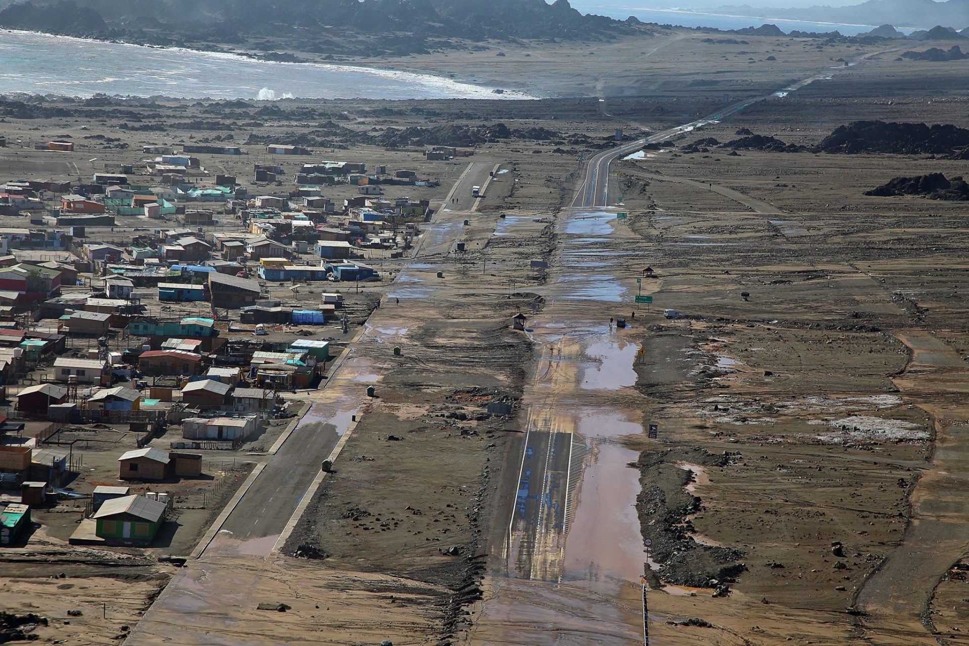 Zonas de Tocopilla tras las inundaciones.