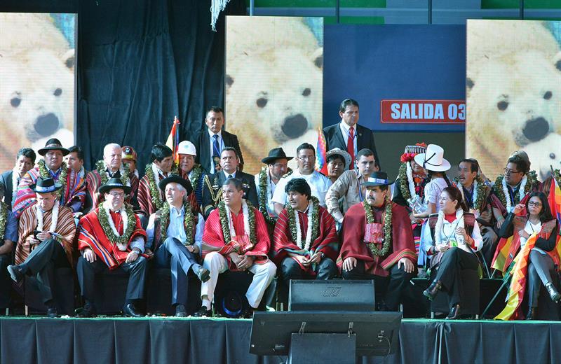Asistentes a la II Conferencia Mundial de los Pueblos sobre el Cambio Climático celebrado este fin de semana en Cochabamba