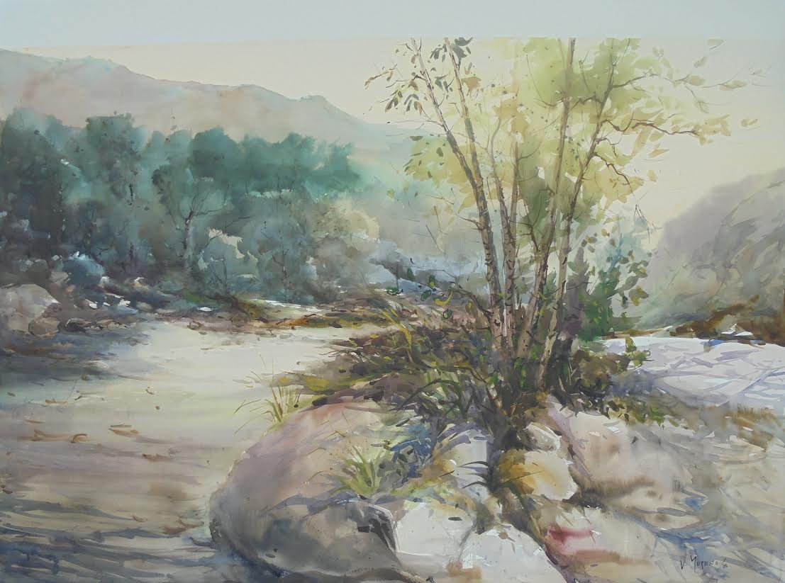 Acuarela ganadora del I concurso de pintura PArque Nacional Sierra de Guadarrama. EFE/Foto cedida Ceentro Visistantes La Pedriza