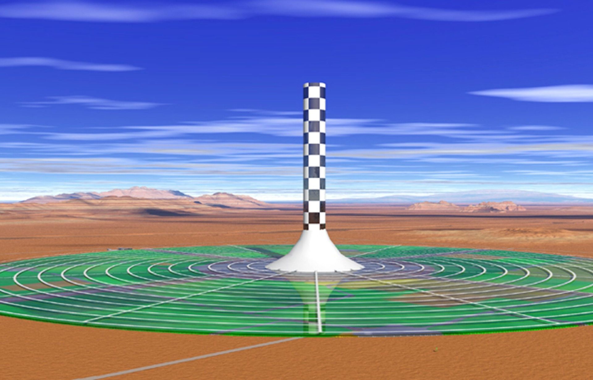Montaje artístico sobre energías renovables.
