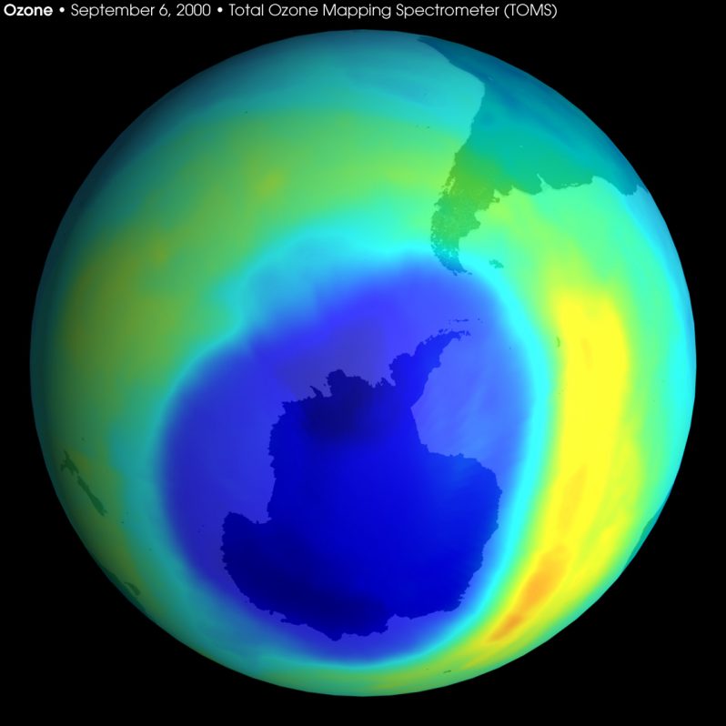 El agujero de la capa de ozono. NASA