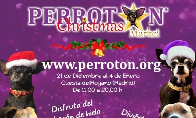 Cartel del Perrotón Christmas Market en Madrid. EFE