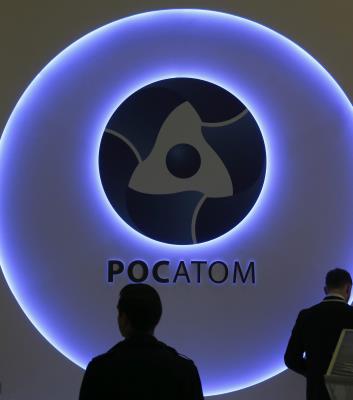 Logo de la Corporación Estatal de Energía Nuclear Rosatom.-