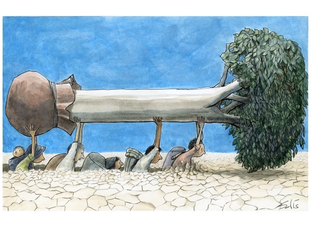 Migrantes climáticos / Ilustración de Victor Solís @visoor en la #viñetaverde en @efeverde