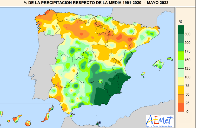 Precipitaciones Junio Aemet. EFE