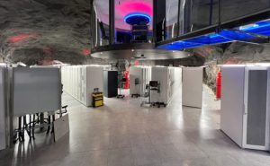 Vista de Pionen White Mountains data center en Estocolomo, diseñado por el arquitecto Albert France-Lanord en un bunker construido durante la Guerra Fría Marina Otero. SOLO USO EDITORIAL