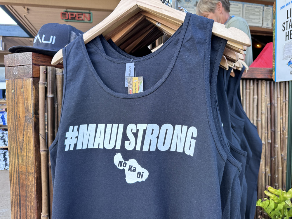 MAUI (HAWÁI), 20/08/2023.- Fotografía de un centro de acopio y distribución de artículos de primera necesidad para los afectados por los incendios, hoy, en Maui (Hawái). EFE/ Octavio Guzmán