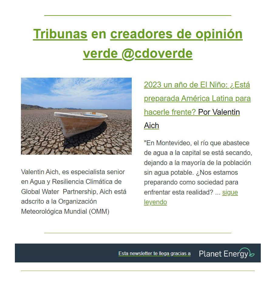 La tribuna de Valentin Aich sobre #ElNiño en LAC / @GWPnews @GWPCAM entre los contenidos de #PlanetaSostenible de la semana final de agosto http://r.boletin.efe.com/mk/mr/sh/6rqJ8GoudeITQXsM4Ynbpcdw6Sn/XG9TKS031FT_