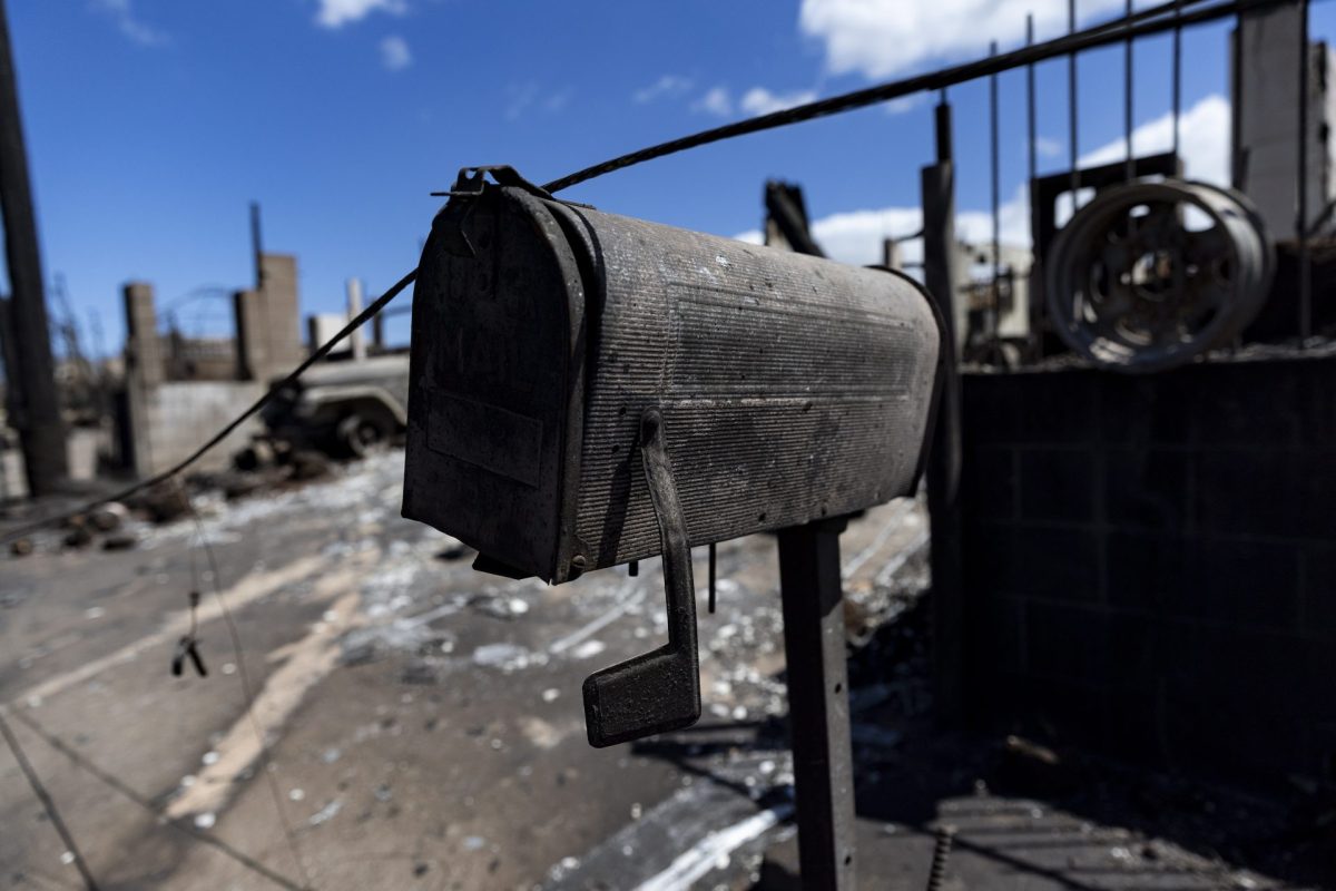 Restos de coches y casas quemadas en el vecindario en Lahaina, Hawái. EFE/EPA/ETIENNE LAURENT