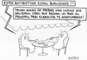 Antibióticos. Por López, viñeta ambiental en Viva la Bagatela en EFEverde