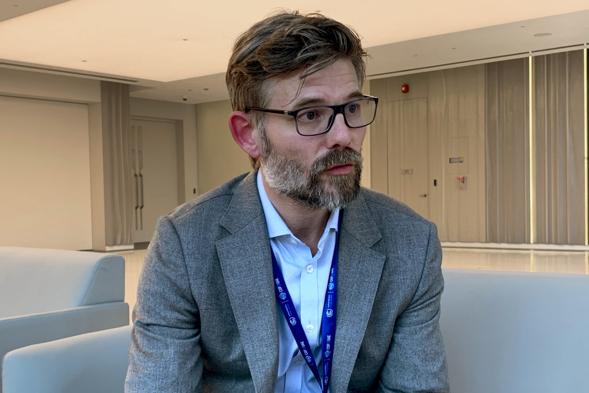 El científico climático Joeri Rogelj durante la entrevista con EFE en Dubai. EFE/ Ana Tuñas Matilla