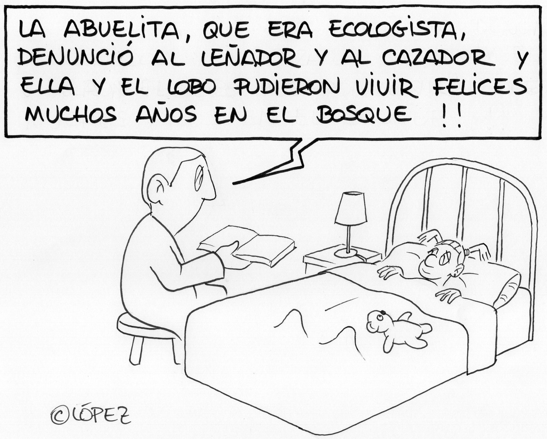 Sobre contar bien los cuentos. Por Juan López Rico (#López) en la bitácora de humor gráfico ambiental #VivalaBagatela en @efeverde