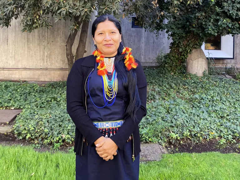 La presidenta de la Coordinadora Regional de los Pueblos Indígenas de San Lorenzo, Elaine Shajian. EFE/ Elvis González