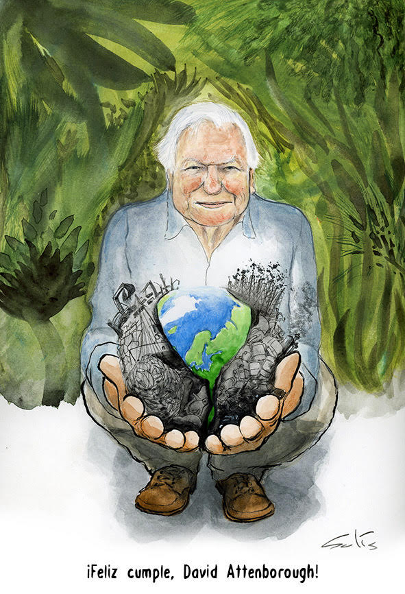 Felicidades David Attenborough.  Por () Víctor Solís (@Visoor) desde Ciudad de México El naturalista británico cumplió 98 años el 8 de mayo.