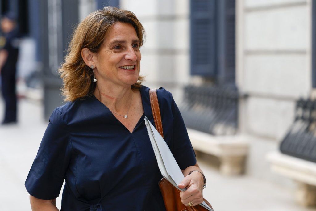 MADRID, 19/06/2024.- La vicepresidenta tercera y ministra para la Transición Ecológica y el Reto Demográfico, Teresa Ribera, a su llegada al Congreso de los Diputados en Madrid para asistir a la sesión de control que se celebra este miércoles. EFE/ Mariscal