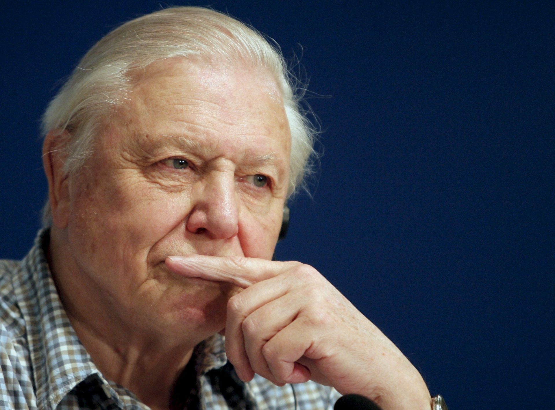 OVD12. OVIEDO, 21/10/09.- El naturalista inglés David Attenborough, durante la rueda de prensa que ofreció, hoy en Oviedo, donde el próximo viernes recogerá el Premio Príncipe de Asturias de Ciencias Sociales. EFE/J.L.Cereijido